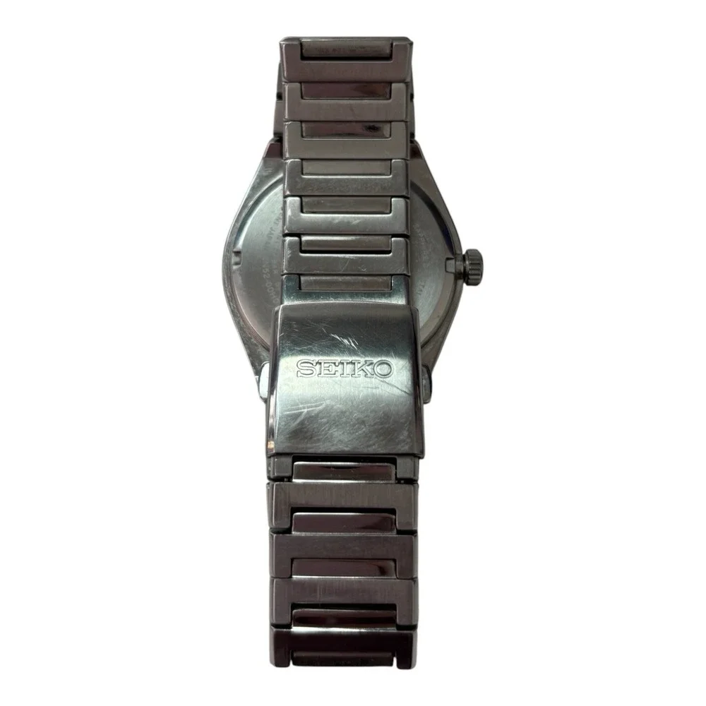 Seiko 6N52-00H0 Mens Quartz Watch Black Dial Stainless Steel Sapphire Working‎